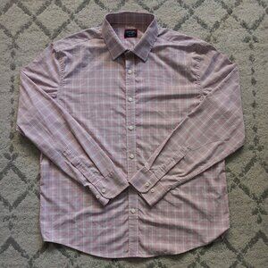 UNTUCKit Beckman Button Up Long Sleeve Shirt Men's XL Red Plaid Nylon